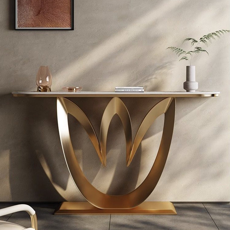 Console de style italien en pierre frittée., H 33,4 po x l 59 po x P 13,7 po