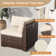 Ensemble de conversation modulaire en rotin pour 6 personnes avec coussins