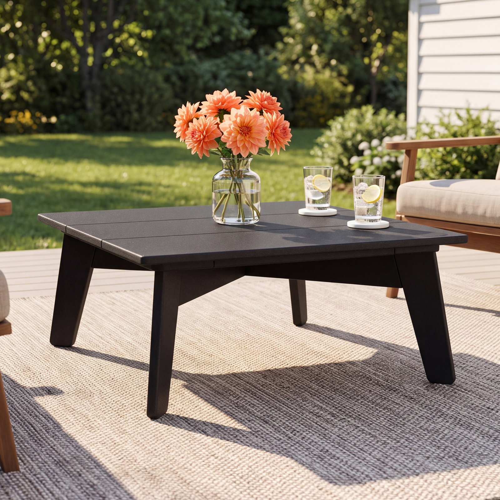 POLYWOOD® Riviera 35" Patio Table, Black