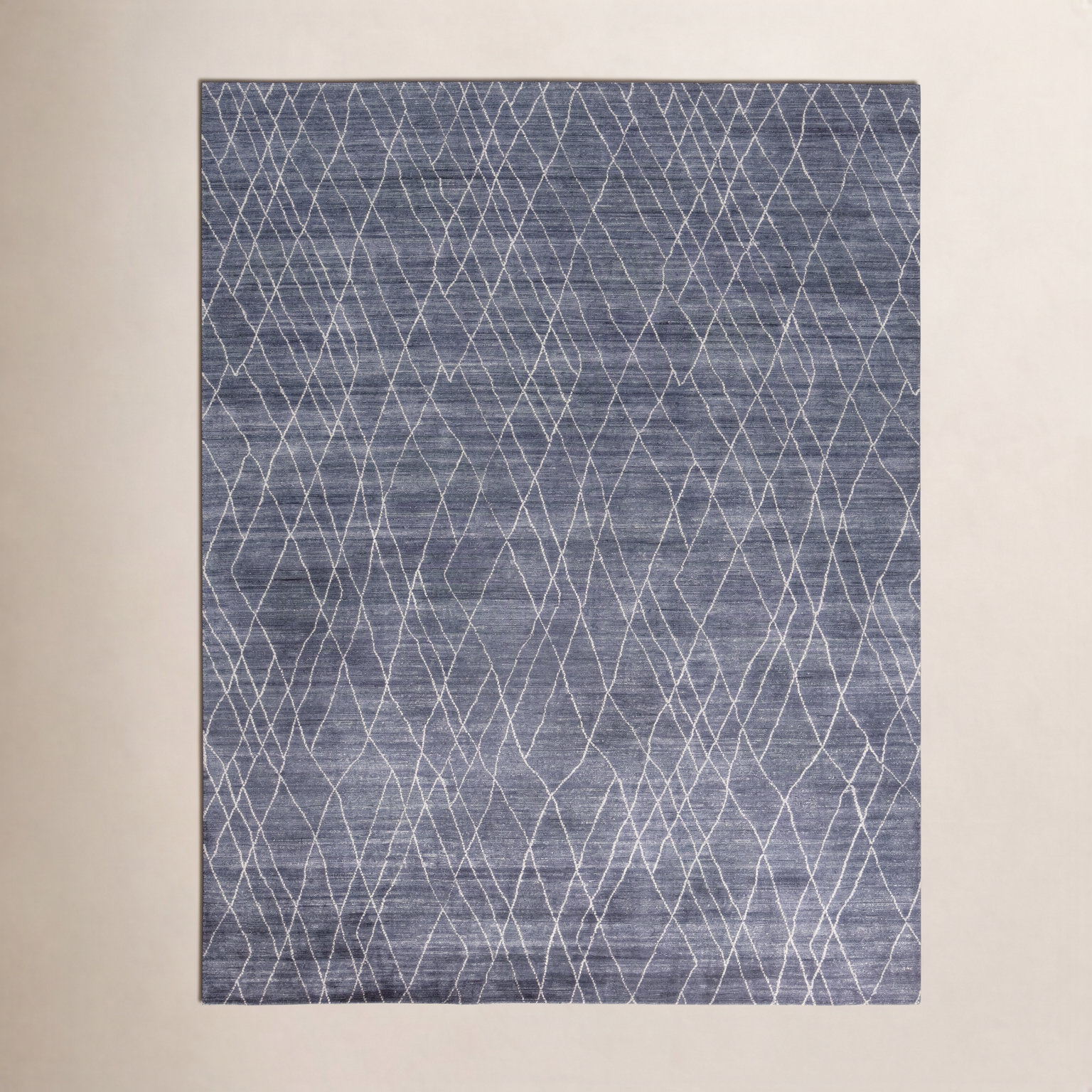 Orville Blue White Hand-Tufted Abstract Rug, Rectangle 2' x 3'