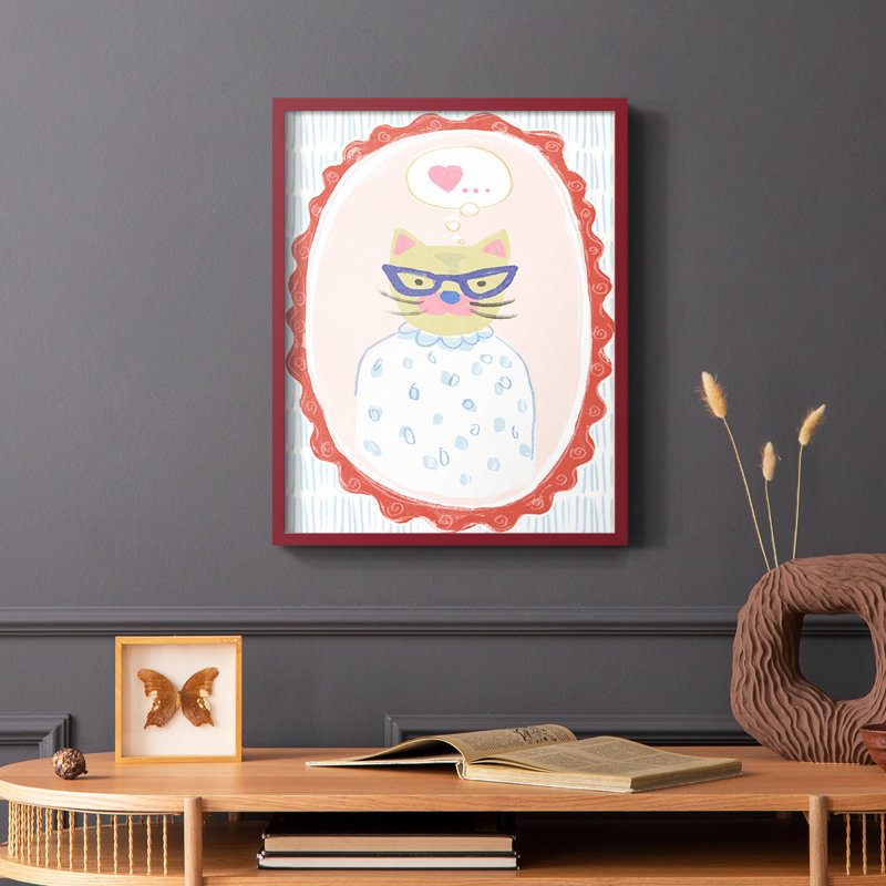 Reproduction encadrée de la collection B de Cameo, Cadre simple rouge, H 10 po x l 8 po