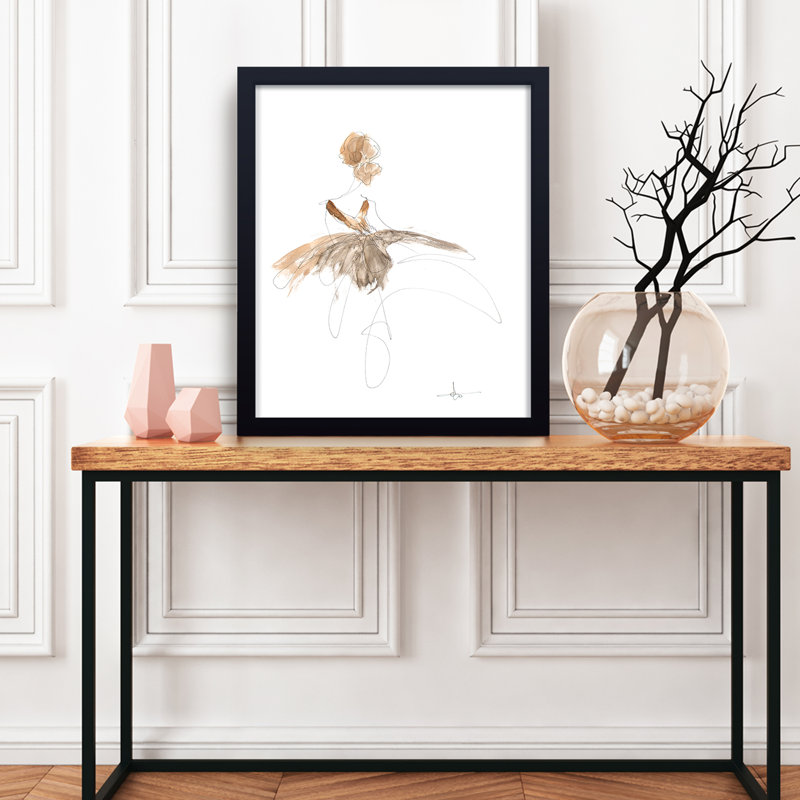 'Study Of Dress No.4' Framed Print Wall Art, 30" H x 24" W x 1.125" D, Framed Print, Black