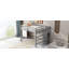 Lit mezzanine double avec garde-robe et escalier de rangement intégrés, gris