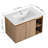 30'' Wall Mounted Single Bathroom Vanity with Ceramic Basin Sink Top, Floating Vanity with 2 Doors and 1 Shelf