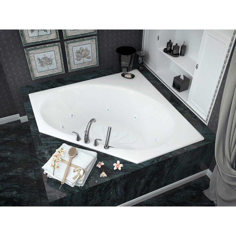 St. Barts 85.25'' x 63.25'' Whirlpool Acrylic Bathtub