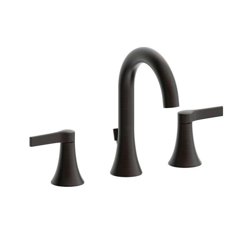 Robinet de salle de bain à deux poignées avec drain Davvid, Bronze frotté à l'huile