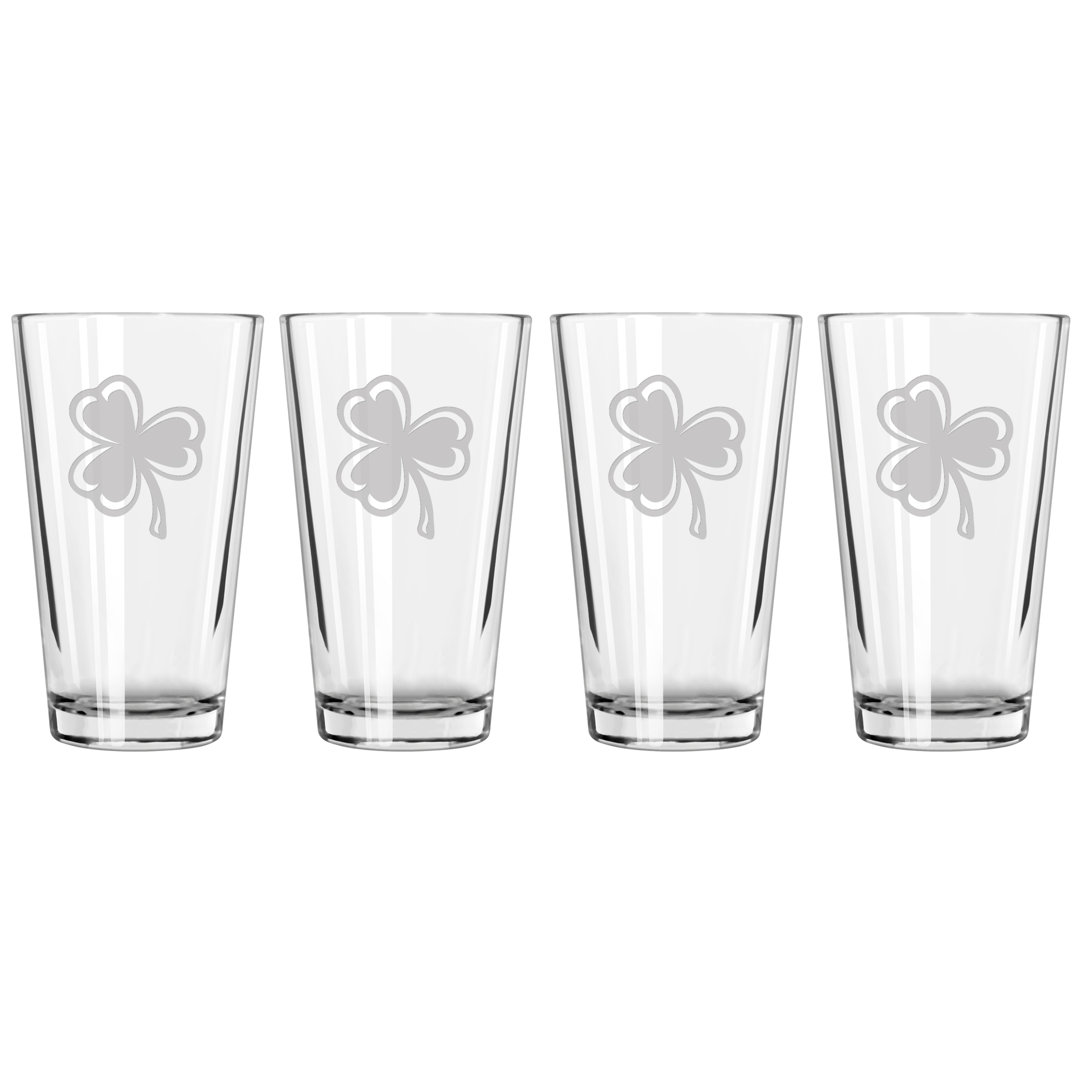 Shamrock 16oz. Pint Glass Set (Set of 4) Susquehanna Glass