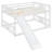 Wood Bunk Bed with Slide & Built-In Ladder, Solid Pine Wood Frame Bedroom Bunk Bed with Safety Guardrails, Space-Saving Kids Bedroom Furniture-278512498-278512499