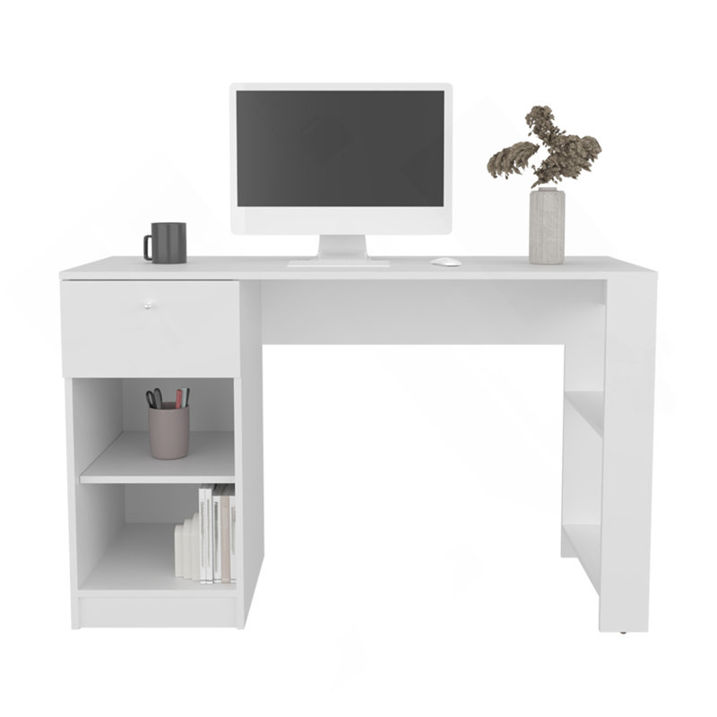 Bureau, bureau, blanc, Blanc
