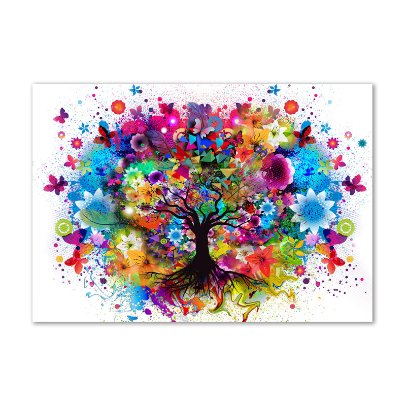 Colourful Tree 1 Piece Wrapped Canvas Wall Art