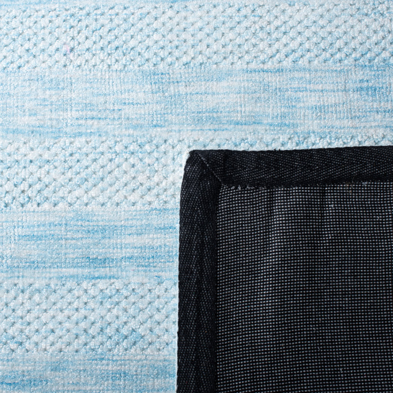 Tapis rayé en microfibre tissé à la main Classic, Carré 6 pi