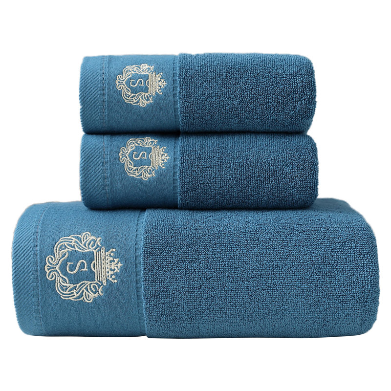 Hand Towel Set Of 3 Soft Cotton Highly Absorbent Decorative Hand Towels For Bathroom 13.78X28.74Inch - 2Pieces And 27.56 X 55.12Inch -1Piece