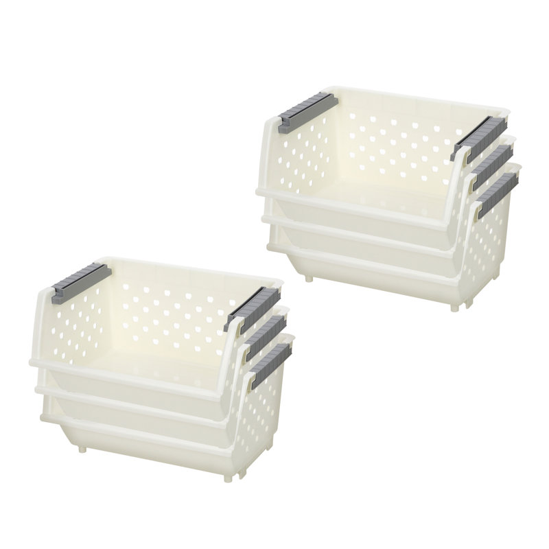 Panier de rangement empilable en plastique Rebrilliant, 6