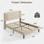 Ensemble de meubles de chambre à coucher comprenant un cadre de lit Queen rembourré beige avec tête de lit DEL RVB et station de recharge, 2 commodes blanches à 5 tiroirs
