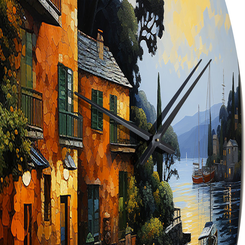Horloge murale Port Port Escape Pointillism II - Port, Petit