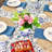 Rectangle Tablecloth - Blue and Green Ivy Floral-868036516
