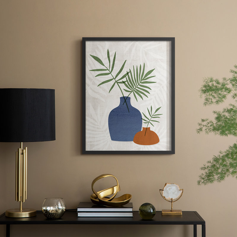 Palm Still Life I, reproduction encadrée - bois massif, H 15 po x l 12 po, Noir, noir, noir, noir