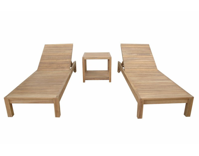 South Bay Glenmore Outdoor Teak Chaise Lounge, (No Cushion)