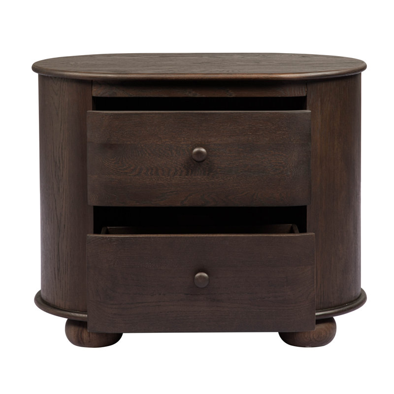 Table de chevet 2 tiroirs Astrid en brun Appalachian
