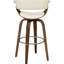 Élégant tabouret de bar pivotant en similicuir avec base en bois de noyer et cadre de rembourrage de siège confortable