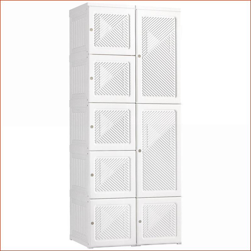 Commodes et amp; Garde-robes | Penderie portative pliante avec 8 cubes HOMcom | Blanc | ABS
