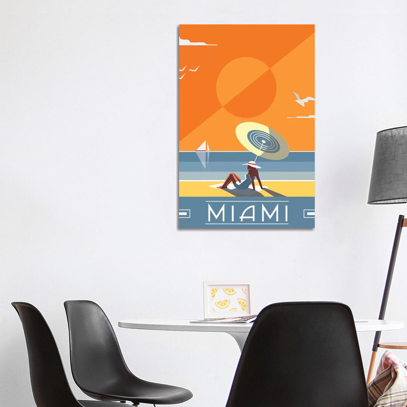 Miami par Fly, impression sur toile tendue, H 40 po x l 26 po x P 1,5 po