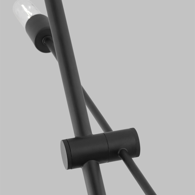 Leto 6 - Light Dimmable Sputnik Modern Linear Chandelier, Midnight Black