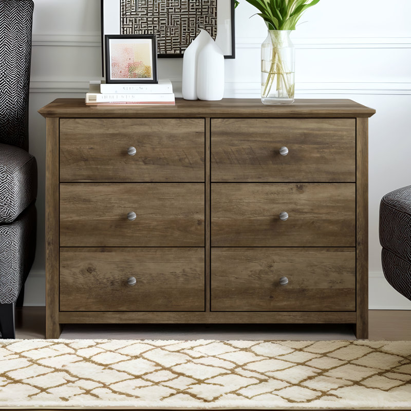 Commode double 6 tiroirs Tevrat, Chêne noueux