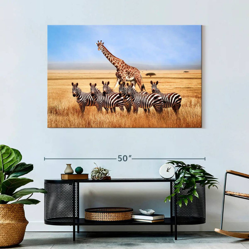 Ronce de zèbres et de girafes d'Afrique, H 32 po x l 48 po