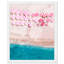 «Beach Front Umbrella», Glam Summer Ocean Coastal Blue - impression encadrée-73063206-73063207