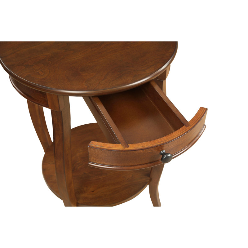 Stylish Accent Table In Walnut With Practical Storage Features Legs And Hidden Drawer