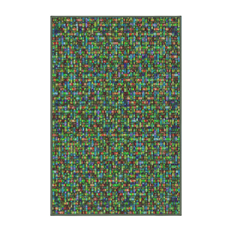 Vert Ruhland Tapis décoratif, Rectangle 5 pi x 7 pi