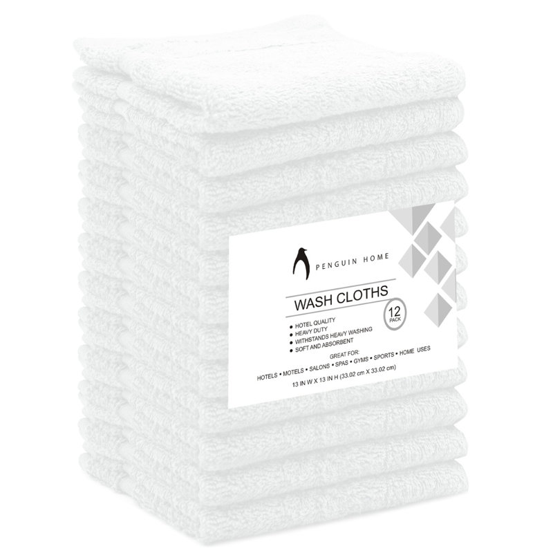 Cotton 12 Piece Guest Towel Same-Size Bale, White