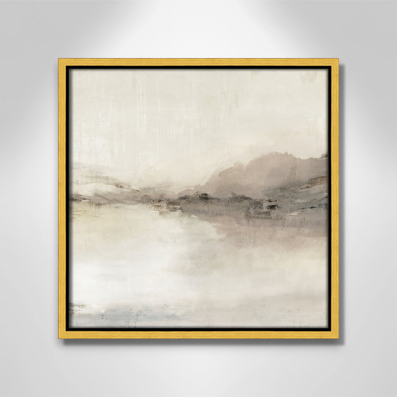 «Blush Horizon II» par Isabelle Z, L 13,5 po x H 13,5 po, Toile avec cadre, Gold Floater