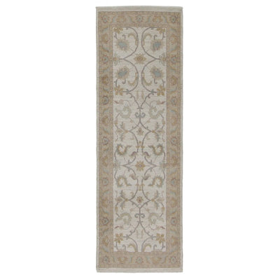 Davey Hand Knotted 3x8 Ivory Runner