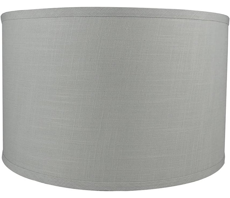 Abat-jour tambour en lin classique 16 po, Gris