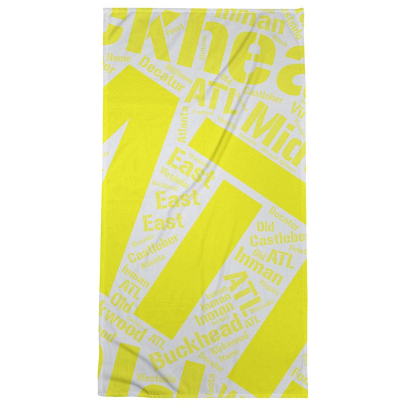 Bath Towel, Yellow, Microfiber, Atlanta