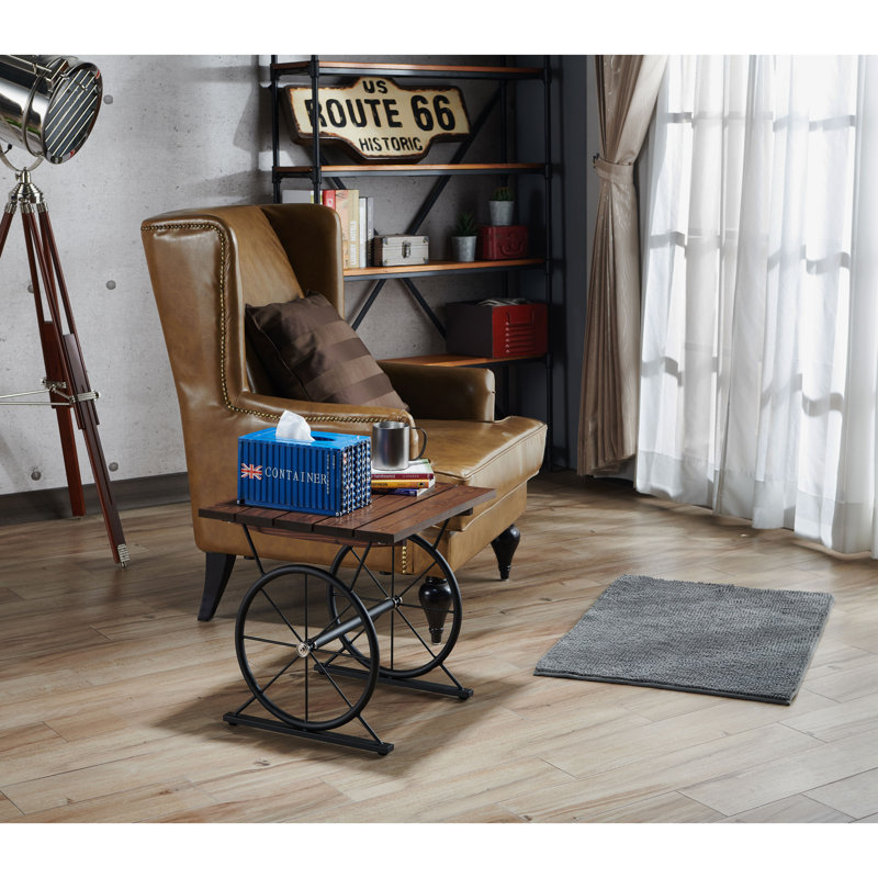 Aranda Solid Wood Top End Table, Warm Oak