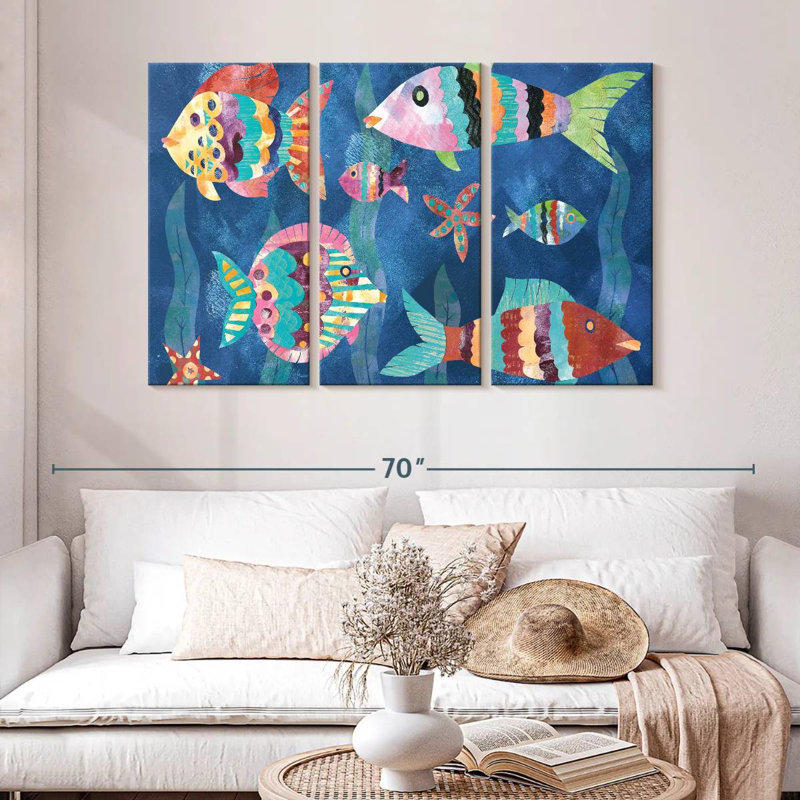 Ashelle Boho Reef Fish III, H 32 po x l 50 po