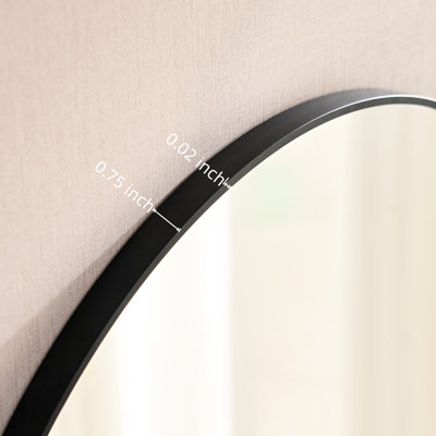 Miroir de salle de bain ovale en métal noir Adoniyah