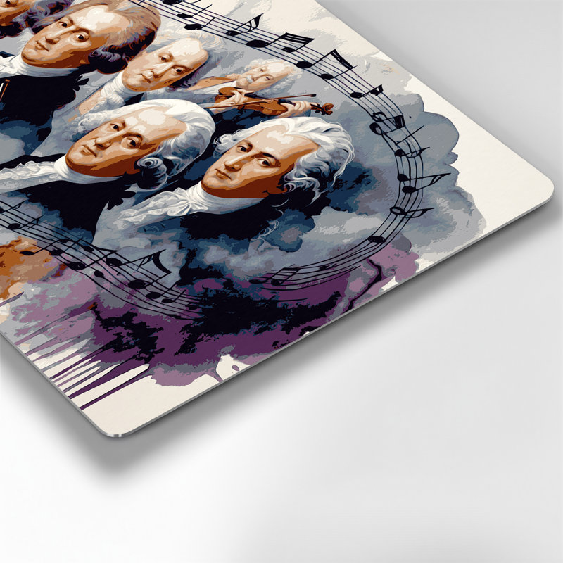«Music Classical Composers», art mural en métal brun, H 12 po x l 18 po