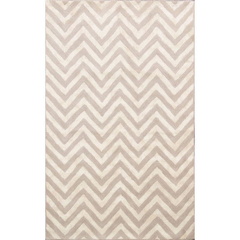 Handmade Tufted Wool/Silk Ivory Rug