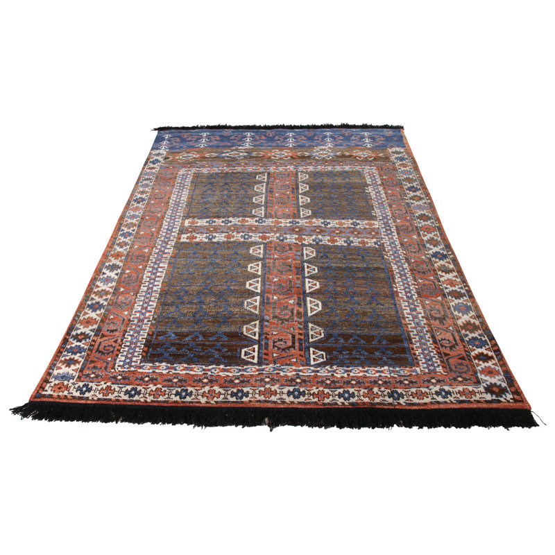 Rug & Kilim’S Tribal Rug In Red And Brown All Over Geometric Pattern, Rectangle 9' x 12'