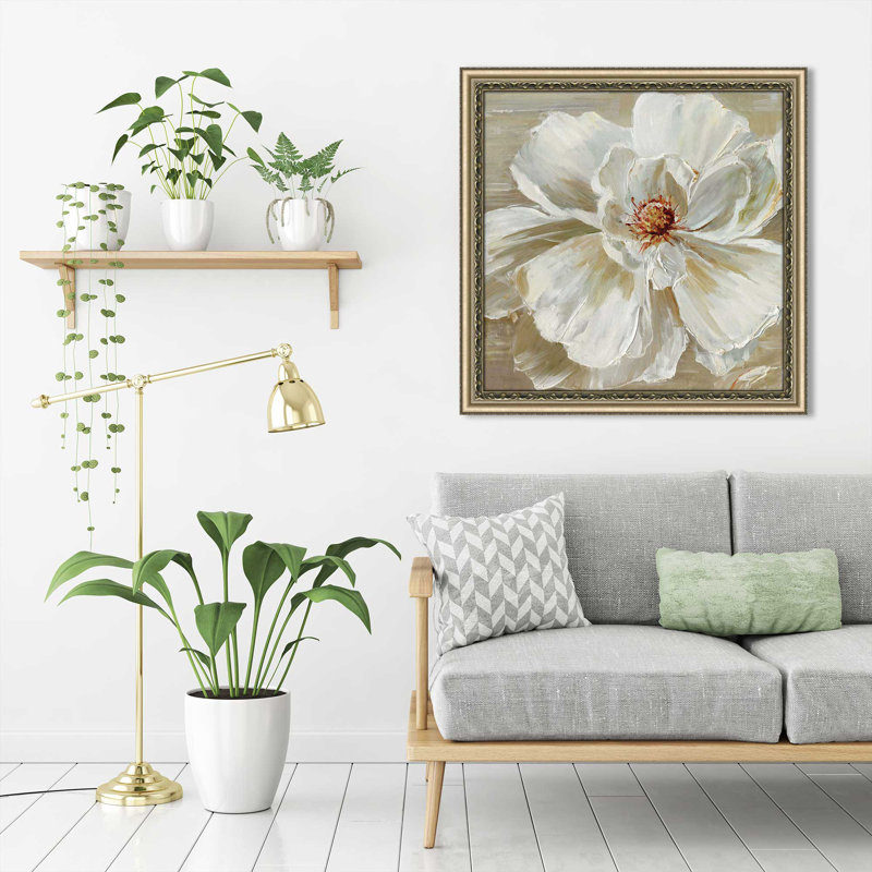 «Bloomin 'Beauty I» par Sally Swatland, H 25,5 po x l 25,5 po x P 1 po, Encadrement champagne