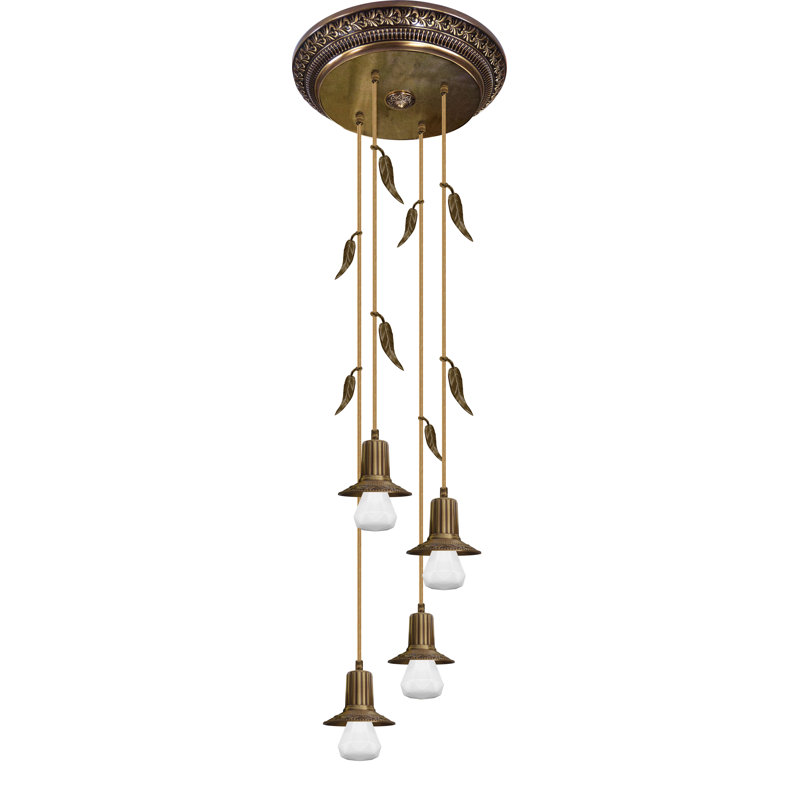 Esko 4 - Light Candle Style LED Chandelier, Antique Brass