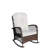 Outdoor Rocker With Fabric Cushion - Backyard Relaxation Pe Chair Grey And Spacious Seat Patio Use