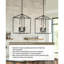 Luminaire suspendu carré à 4 lumières Plitt