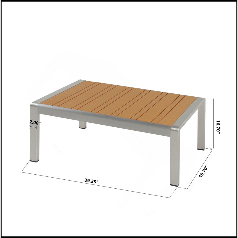 Table basse d'extérieur en aluminium