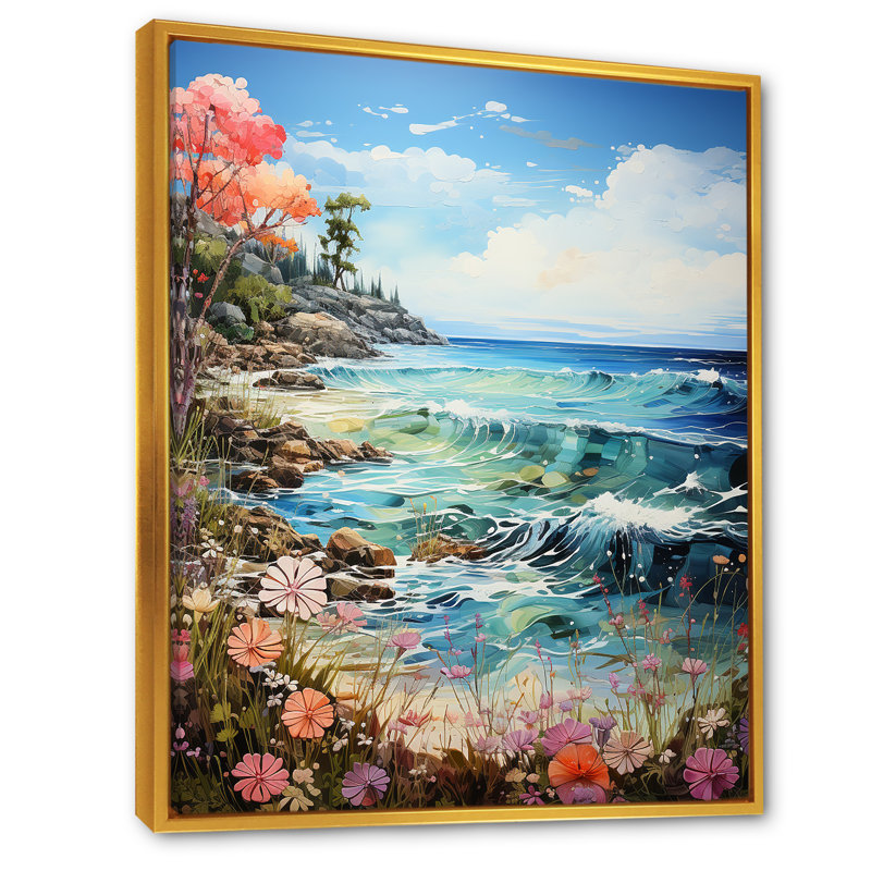 Whimsical Shores sur impression sur toile, H 44 po x l 34 po x P 1,5 po, Cadre flottant doré