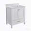 Meuble-lavabo de 30 po avec cadre en bois massif et comptoir de meuble-lavabo autoportant avec lavabo blanc